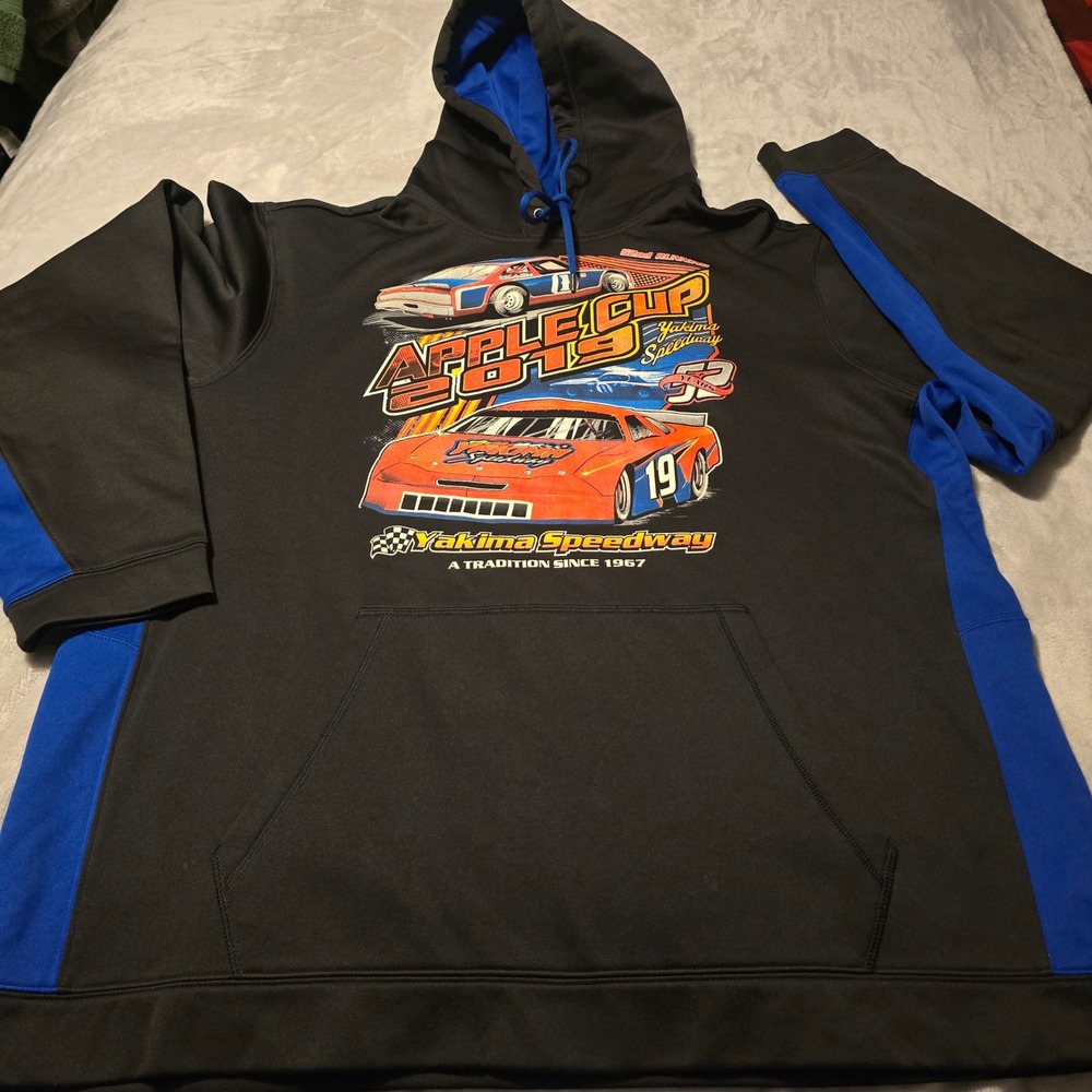 Sport-Tek Yakima Speedway Apple Cup 2019 Racing Hoodie Mens 2XL Black Blue